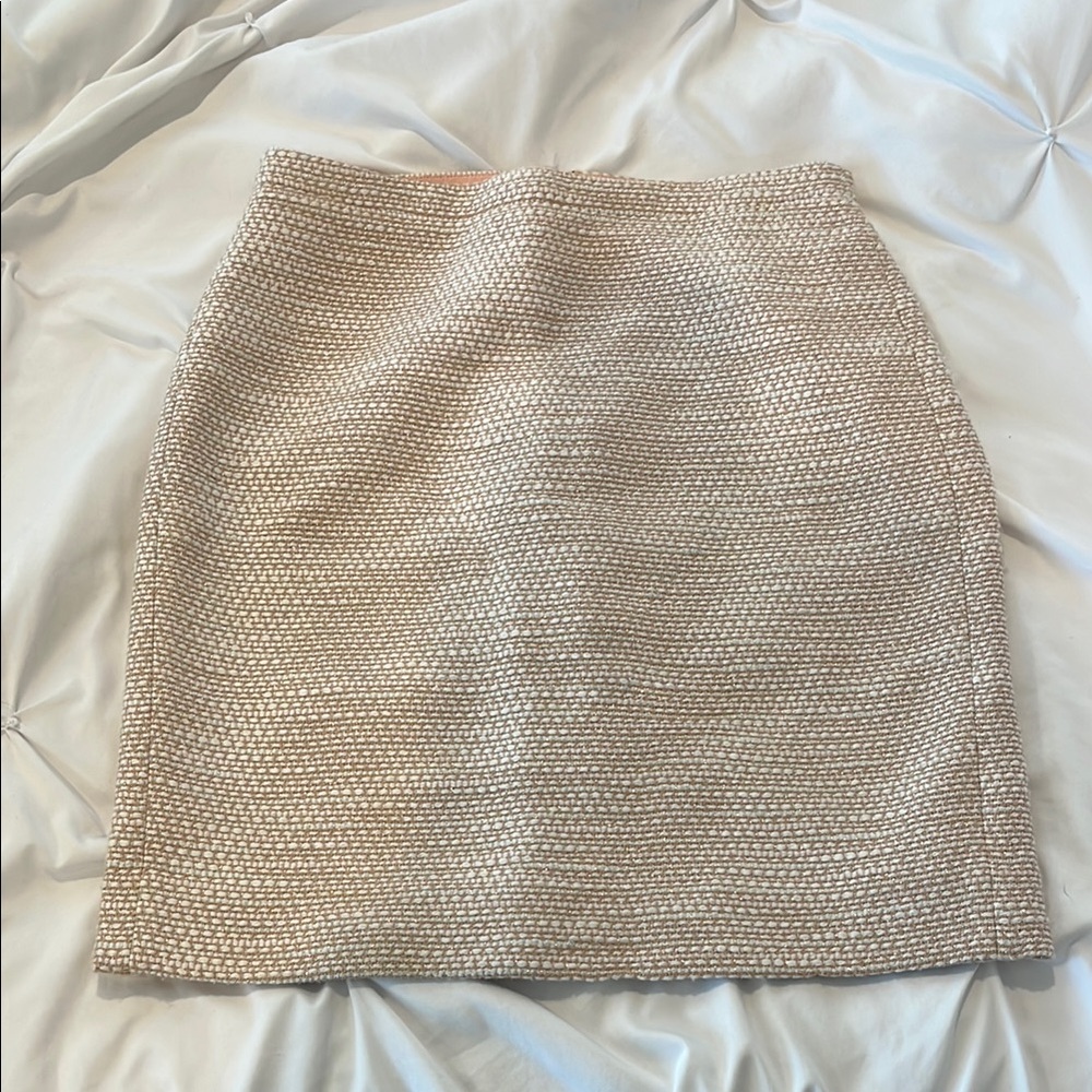 Jcrew shimmer Elegant Cream Pencil Skirt